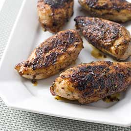 Gas-Grilled Bone-In Chicken Breasts