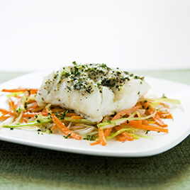 Cod Baked in Foil with Leeks and Carrots