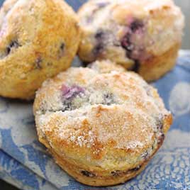 Cinnamon-Sugar-Dipped Blueberry Muffins