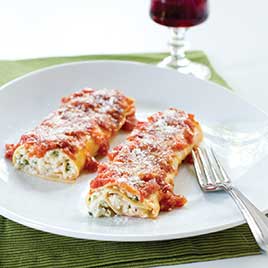 Baked Manicotti with Spinach